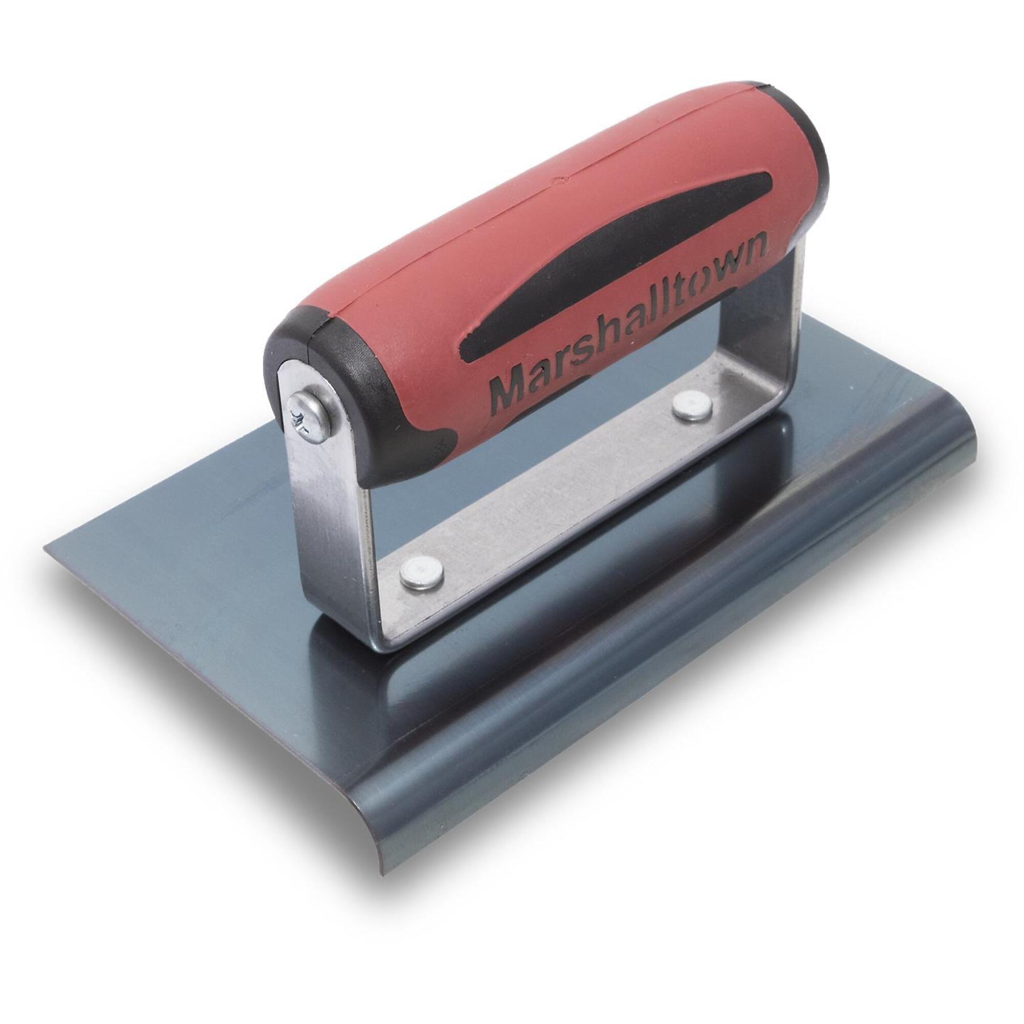 Marshalltown Concrete Edger - 6in. x 4in., 1/2in. Radius, 5/8in. Lip, Blue Steel, DuraSoft Handle, Model# 159BD